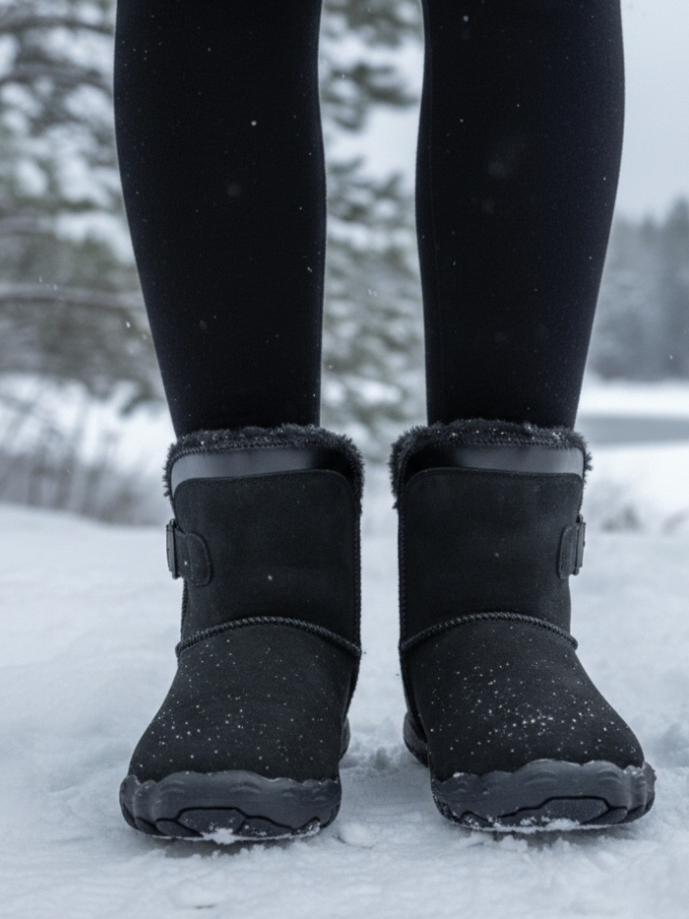 New Barefoot Winter Boots Black Faux Fur Minimalist Wome's EU 39 US 8 - Picture 2 of 8
